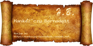 Hankóczy Bernadett névjegykártya