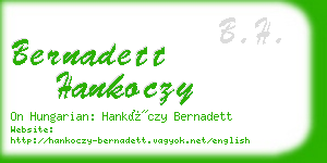 bernadett hankoczy business card